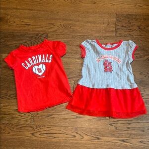 MLB Red Ruffled Tiered Dress for Casual Wear